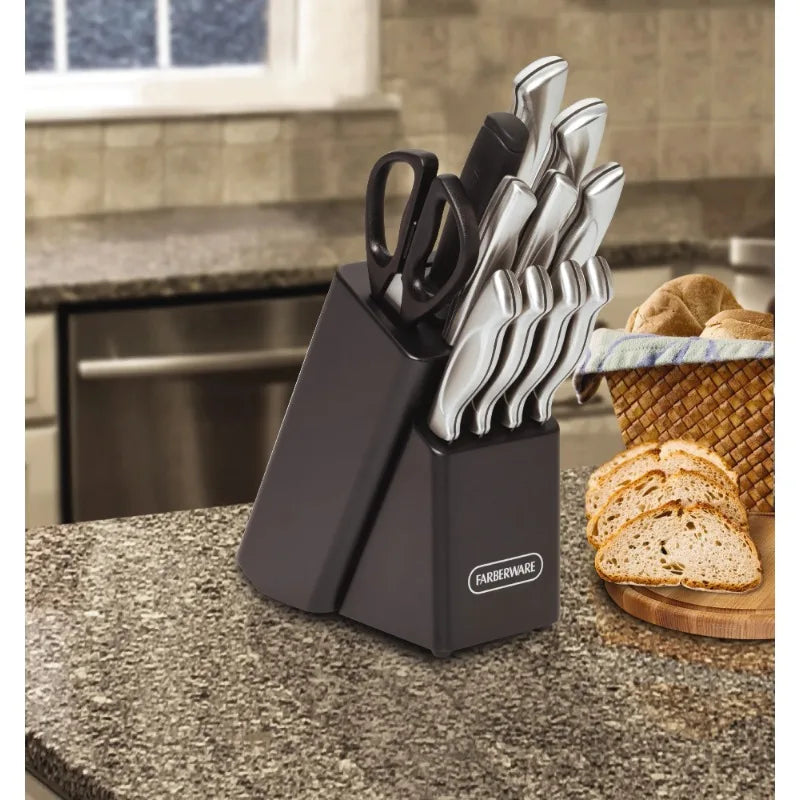 Farberware Classic 22 Piece Stamped Stainless Steel Knife Set and Utensil Set