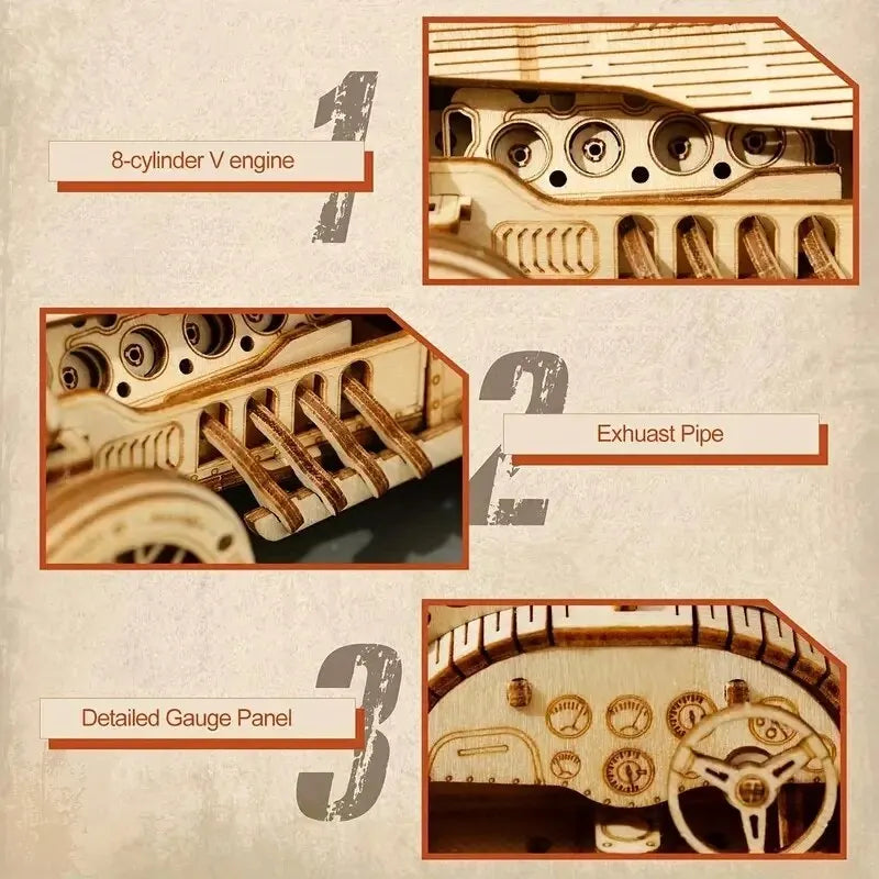 TimberTrek™: DIY Wooden Car Puzzle Kit