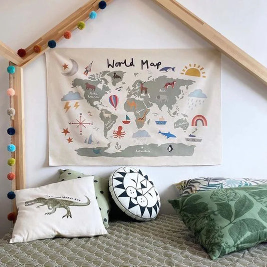 Little Voyager Atlas™: Artistic Map Canvas for Kids' Rooms