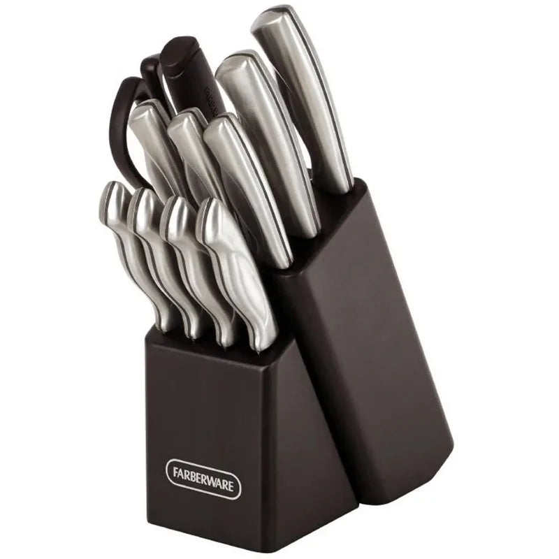 Farberware Classic 22 Piece Stamped Stainless Steel Knife Set and Utensil Set